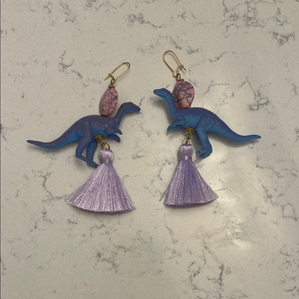 Lenora Dame Iguanodon Dinosaur Earrings - Picture 5 of 5